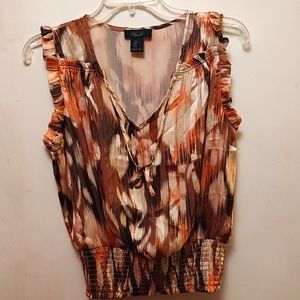 Beautiful gold copper brown sleeveless  Rachel Roy top  gently used